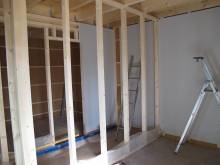 Cloison bois et isolation en fibre de bois